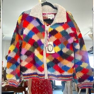 Frantic Kaleidoscopic Zip Up Sweater